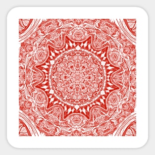 Red mandala pattern Sticker